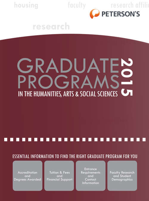 Book cover of Graduate Programs in the Humanities, Arts & Social Sciences 2011 (Grad #2)