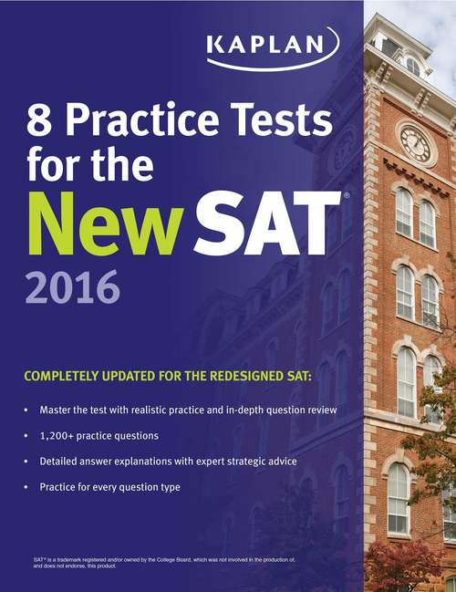Book cover of Kaplan 8 Practice Tests for the New SAT 2016