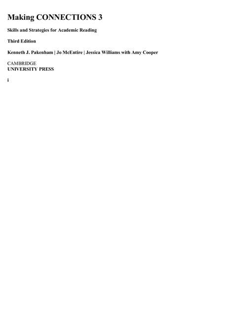Book cover of Making Connections Level 3: Skills and Strategies for Academic Reading (3)
