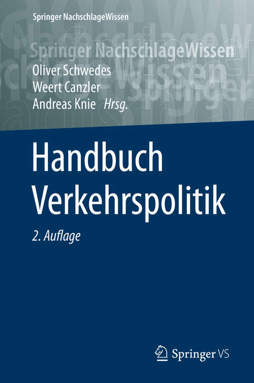 Book cover of Handbuch Verkehrspolitik