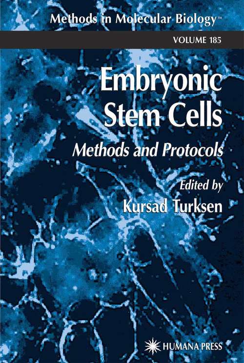 Book cover of Embryonic Stem Cells