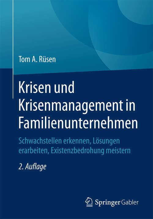 Book cover of Krisen und Krisenmanagement in Familienunternehmen