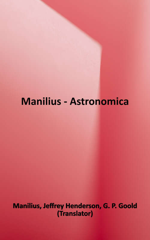 Book cover of Manilius: Astronomica