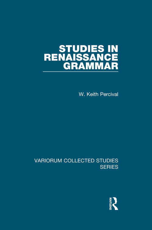 Cover image of Studies in Renaissance Grammar