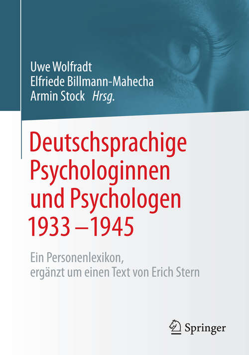 Book cover of Deutschsprachige Psychologinnen und Psychologen 1933-1945