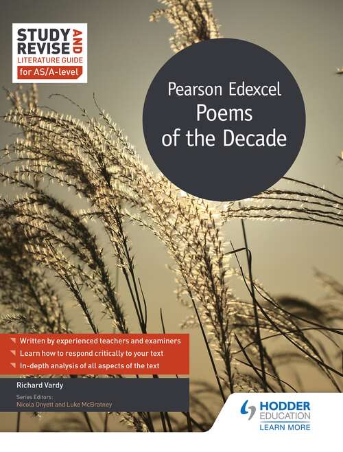 Book cover of Study and Revise Literature Guide for AS/A-level: Edexcel Poems Of The