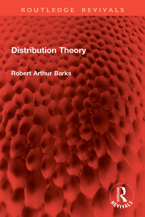 Book cover of Distribution Theory (1) (Routledge Revivals)