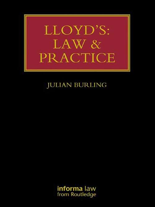 Book cover of Lloyd's: Law And Practice (2) (Lloyd's Insurance Law Library)