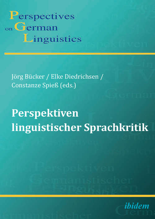 Book cover of Perspektiven linguistischer Sprachkritik