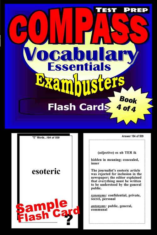 Book cover of COMPASS Test Prep Flash Cards: Vocabulary Essentials (Exambusters COMPASS Workbook: 4 of 4)