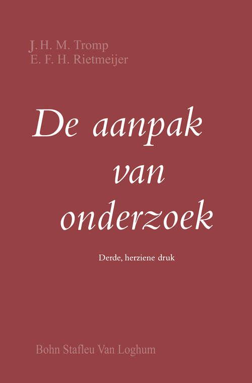 Book cover of De aanpak van onderzoek