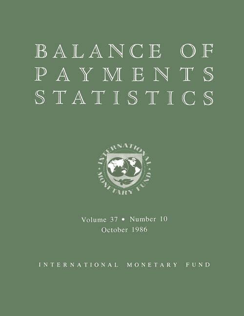 Book cover of Balance of Payments Statistics, Volume 37, October 1986: [subtitle]