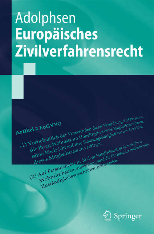 Book cover of Europäisches Zivilverfahrensrecht