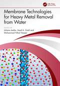 Membrane Technologies for Heavy Metal Removal from Water