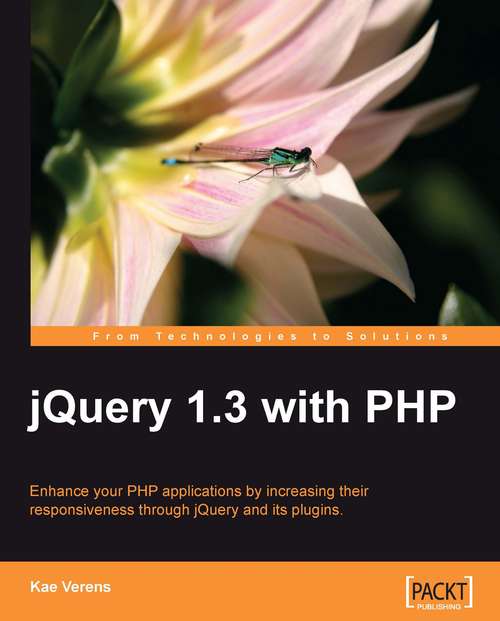 Book cover of jQuery 1.3 with PHP