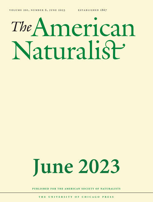 Book cover of The American Naturalist, volume 201 number 6 (June 2023)