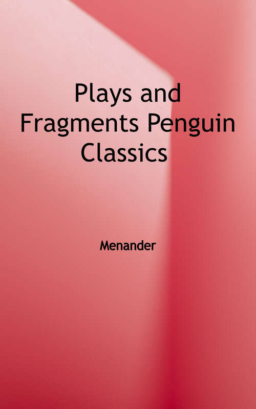 Book cover of Plays and Fragments