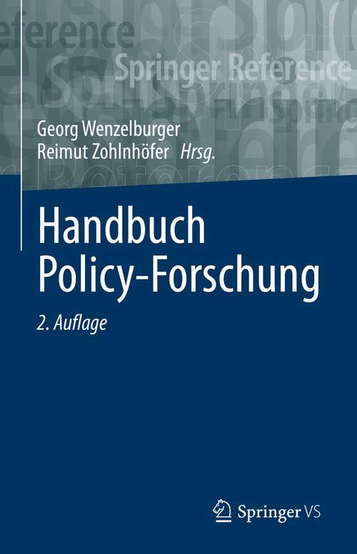 Book cover of Handbuch Policy-Forschung (2. Aufl. 2023)