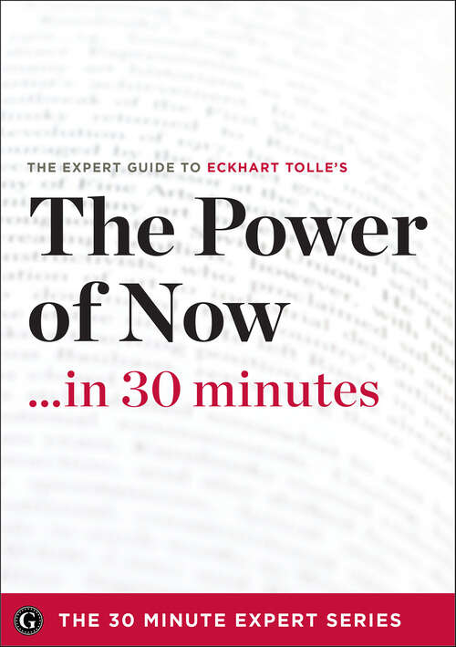 Book cover of The Power of Now . . . in 30 Minutes: The Expert Guide to Eckhart Tolle's Critically Acclaimed Book