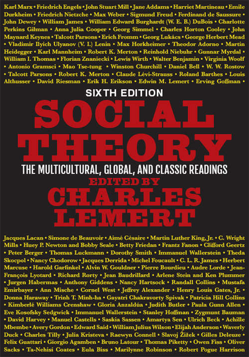 Book cover of Social Theory: The Multicultural, Global, and Classic Readings (Sixth Edition)