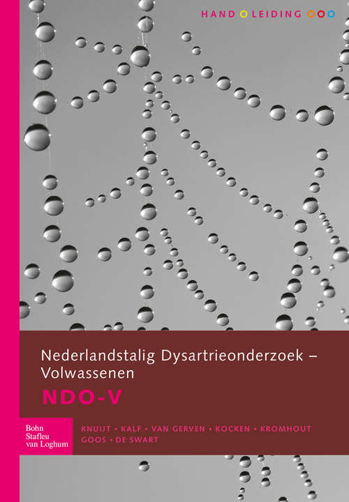 Book cover of NDO Nederlands dysarthrieonderzoek handleiding (1st ed. 2014)