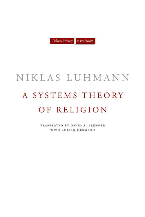 Book cover of A Systems Theory of Religion