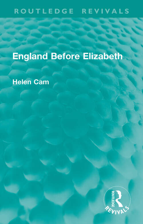 Book cover of England Before Elizabeth (1) (Routledge Revivals)