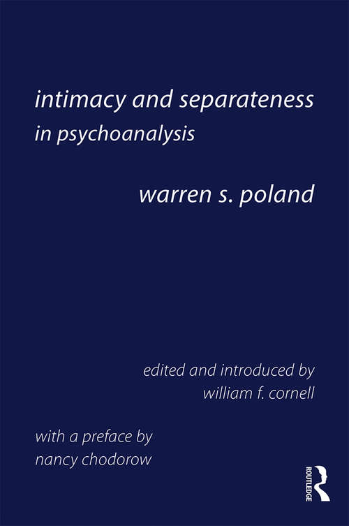 Book cover of Intimacy and Separateness in Psychoanalysis