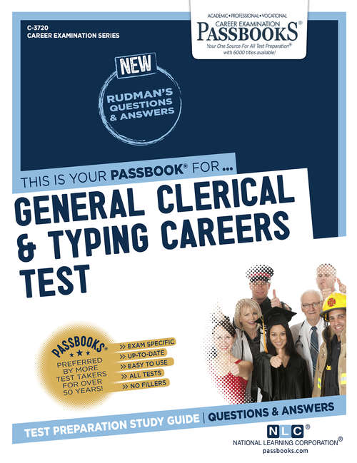 Book cover of General Clerical & Typing Careers Test: Passbooks Study Guide (Career Examination Series)