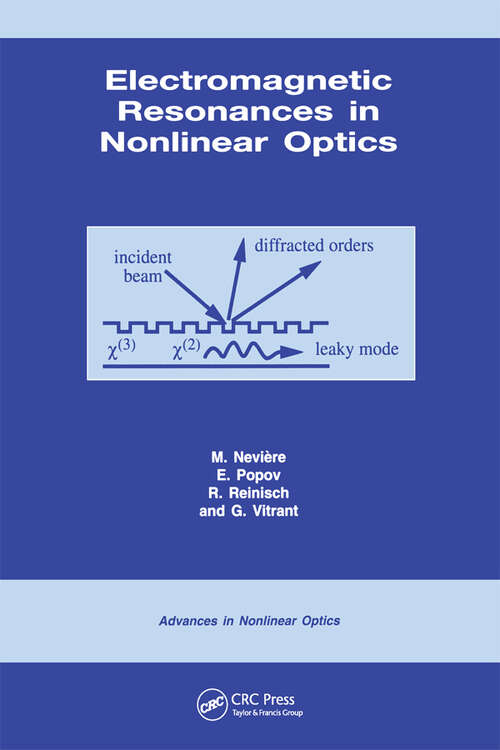 Book cover of Electromagnetic Resonances in Nonlinear Optics (Advances in Nonlinear Optics)