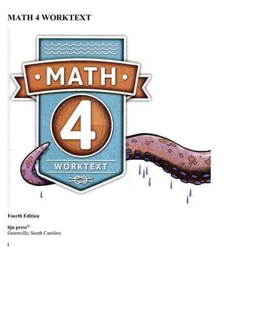 Book cover of MATH 4 WORKTEXT