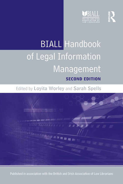 Book cover of BIALL Handbook of Legal Information Management (2)