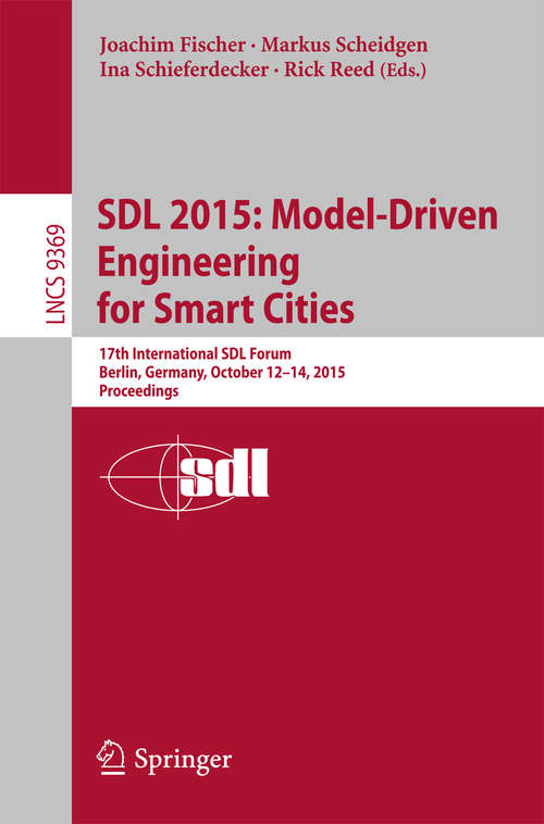 Book cover of SDL 2015: Model-Driven Engineering for Smart Cities