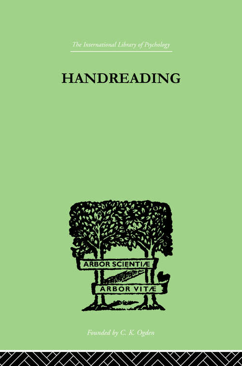 Book cover of Handreading: A STUDY OF CHARACTER AND PERSONALITY