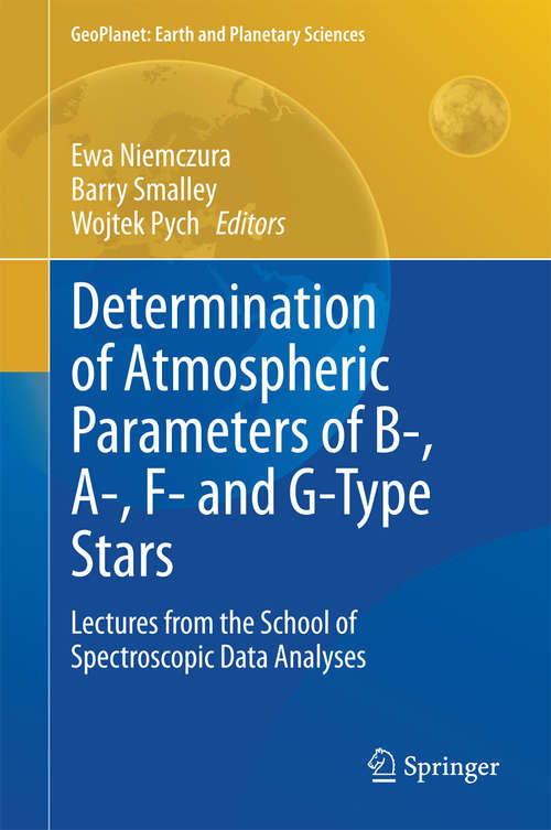 Book cover of Determination of Atmospheric Parameters of B-, A-, F- and G-Type Stars