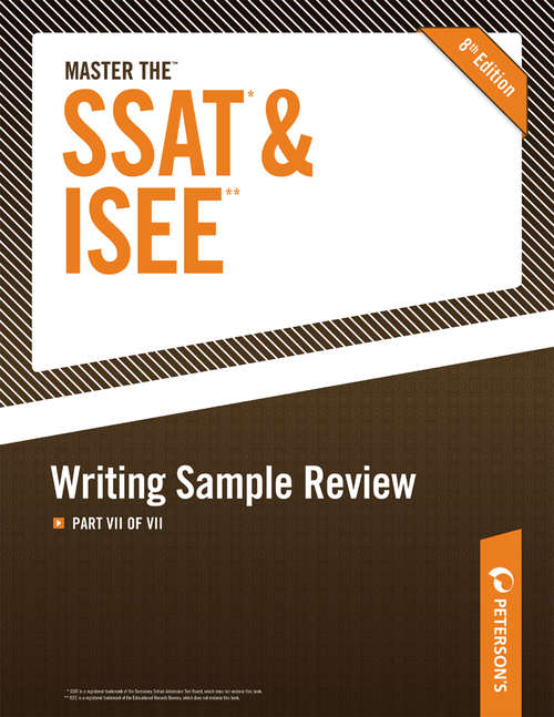 Book cover of Master the SSAT/ISEE: Writing Sample Review