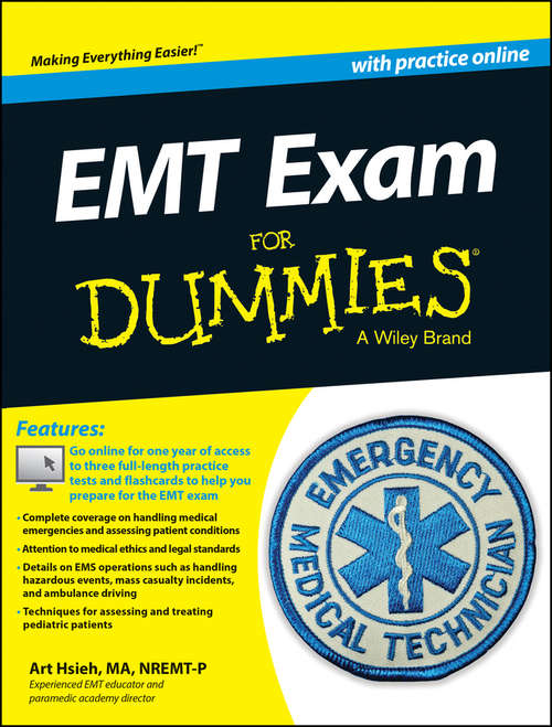 Book cover of EMT Exam For Dummies with Online Practice