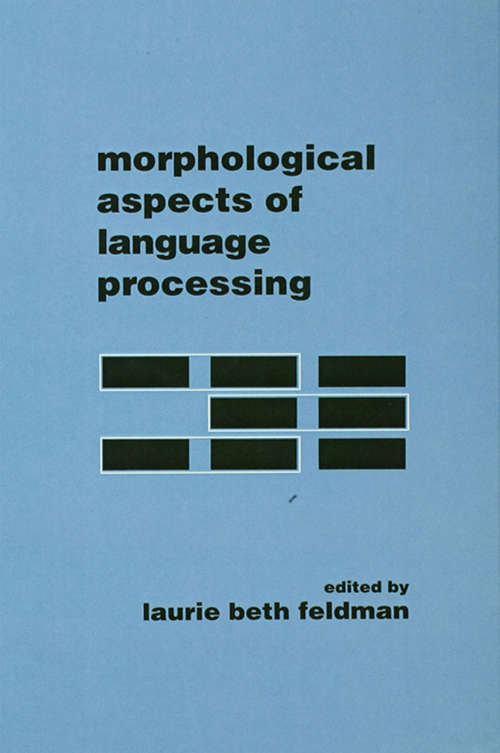 Book cover of Morphological Aspects of Language Processing