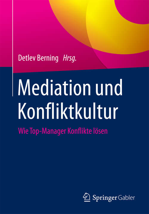 Book cover of Mediation und Konfliktkultur