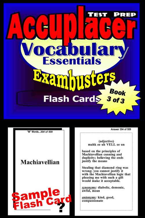 Book cover of Accuplacer Test Prep Flash Cards: Vocabulary Review (Exambusters Accuplacer Workbook: 3 of 3)