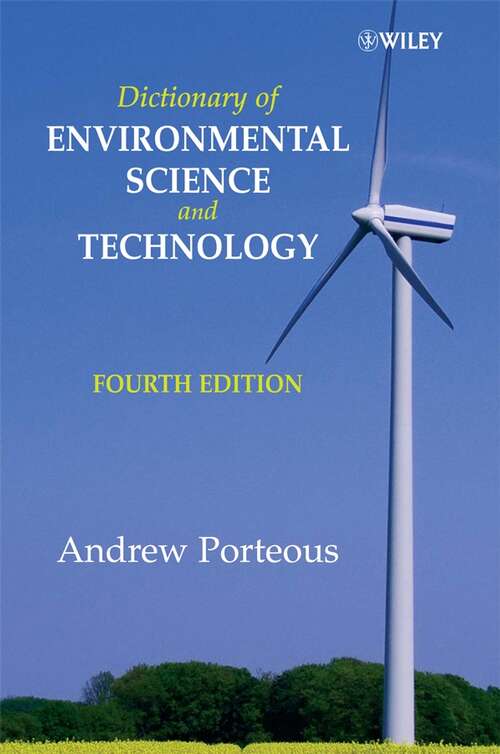 Book cover of Dictionary of Environmental Science and Technology