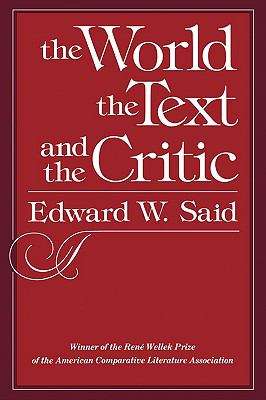 Book cover of The World, the Text, and the Critic