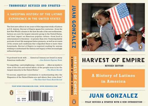 Book cover of Harvest of Empire: A History of Latinos in America (Revised Edition)