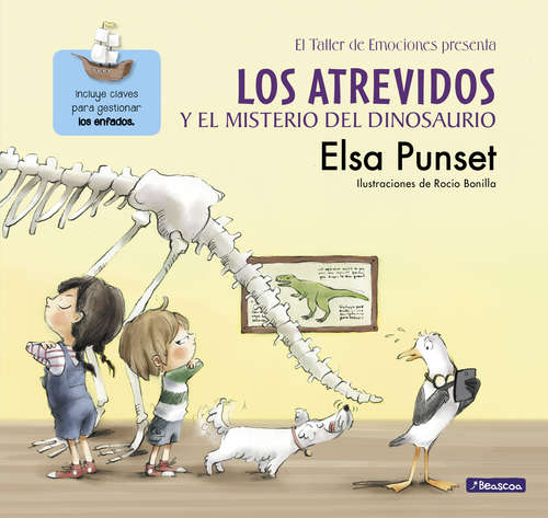 Book cover of Los Atrevidos y el misterio del dinosaurio (El taller de emociones)