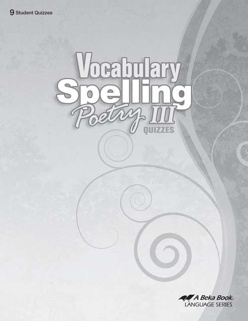 Book cover of Vocabulary, Spelling, Poetry III Quizzes