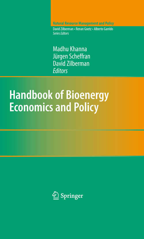 Book cover of Handbook of Bioenergy Economics and Policy
