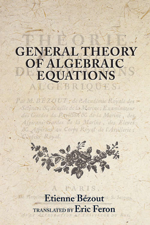 Book cover of General Theory of Algebraic Equations
