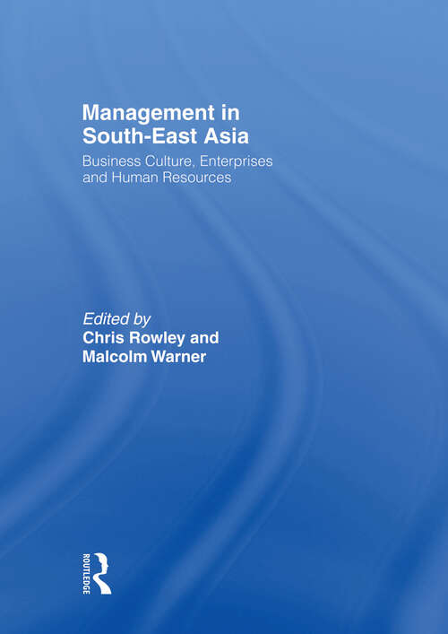 Book cover of Management in South-East Asia: Business Culture, Enterprises and Human Resources