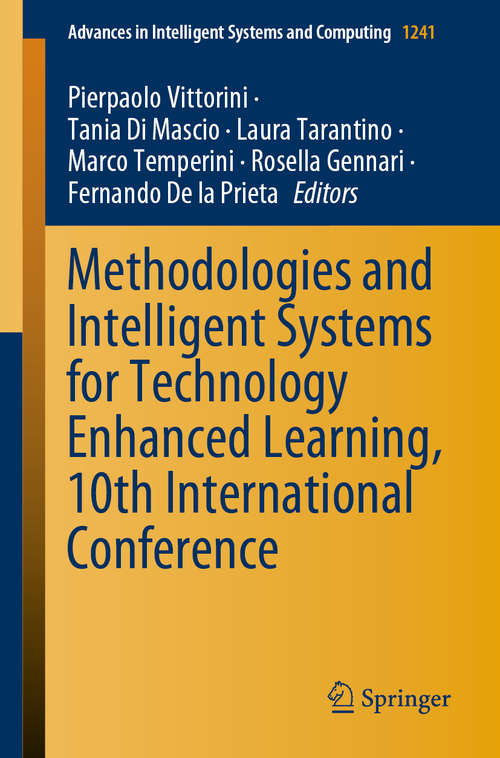 Methodologies and Intelligent Systems for Technology Enhanced Learning, 10th International Conference (Advances in Intelligent Systems and Computing #1241)