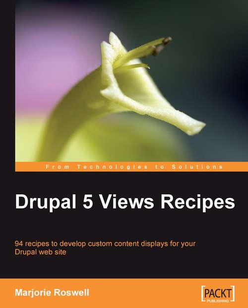Book cover of Drupal 5 Views Recipes